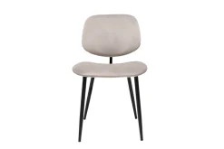 Discount Miliboo Set de 2 sillas de terciopelo color topo y metal negro TOBIAS