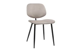 Discount Miliboo Set de 2 sillas de terciopelo color topo y metal negro TOBIAS