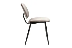 Discount Miliboo Set de 2 sillas de terciopelo color topo y metal negro TOBIAS
