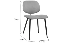Discount Miliboo Set de 2 sillas de terciopelo color topo y metal negro TOBIAS