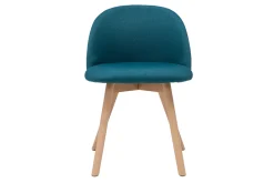 Store Miliboo Set de 2 sillas nórdicas de tela azul petróleo y haya maciza CELESTE