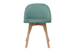 Clearance Miliboo Set de 2 sillas nórdicas de tela verde celadón y haya maciza CELESTE