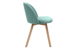 Clearance Miliboo Set de 2 sillas nórdicas de tela verde celadón y haya maciza CELESTE