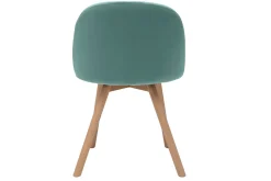 Clearance Miliboo Set de 2 sillas nórdicas de tela verde celadón y haya maciza CELESTE