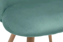 Clearance Miliboo Set de 2 sillas nórdicas de tela verde celadón y haya maciza CELESTE