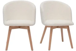 Online Miliboo Set de 2 sillas nórdicas de tejido borreguillo y haya maciza VANITY