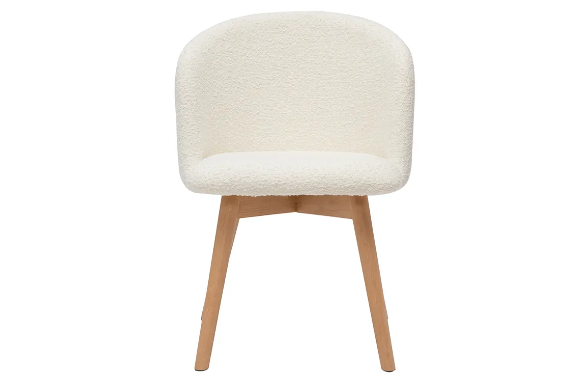 Online Miliboo Set de 2 sillas nórdicas de tejido borreguillo y haya maciza VANITY