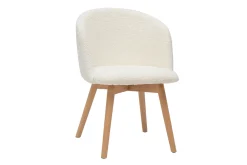 Online Miliboo Set de 2 sillas nórdicas de tejido borreguillo y haya maciza VANITY