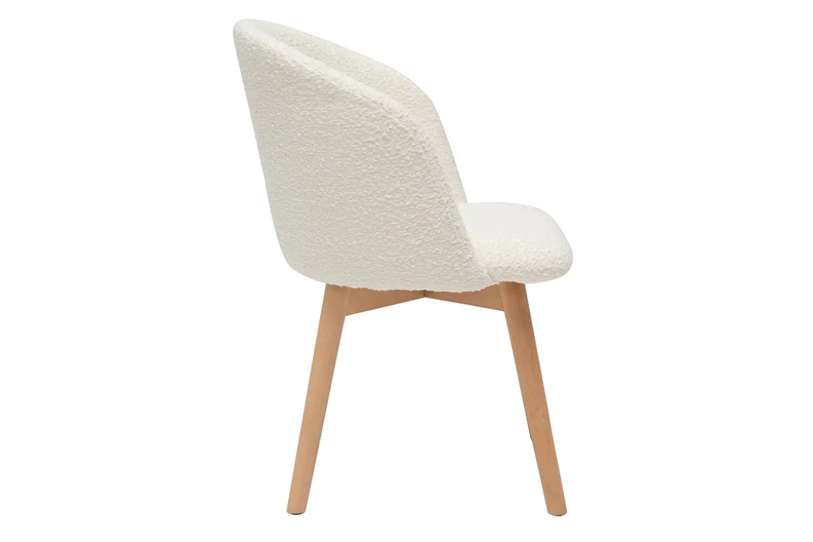 Online Miliboo Set de 2 sillas nórdicas de tejido borreguillo y haya maciza VANITY