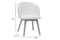 Online Miliboo Set de 2 sillas nórdicas de tejido borreguillo y haya maciza VANITY