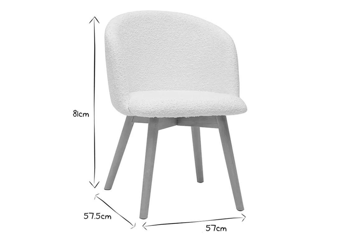 Online Miliboo Set de 2 sillas nórdicas de tejido borreguillo y haya maciza VANITY