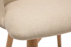 Sale Miliboo Set de 2 sillas nórdicas de tela efecto aterciopelado beige y haya maciza VANITY