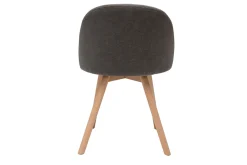 Online Miliboo Set de 2 sillas nórdicas de tela efecto aterciopelado gris y haya maciza CELESTE