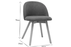 Online Miliboo Set de 2 sillas nórdicas de tela efecto aterciopelado gris y haya maciza CELESTE