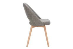 Store Miliboo Set de 2 sillas nórdicas de tela efecto aterciopelado texturizado gris con patas de haya maciza COSETTE