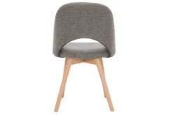 Store Miliboo Set de 2 sillas nórdicas de tela efecto aterciopelado texturizado gris con patas de haya maciza COSETTE