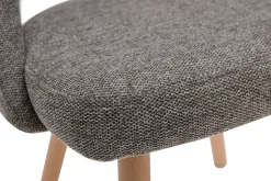 Store Miliboo Set de 2 sillas nórdicas de tela efecto aterciopelado texturizado gris con patas de haya maciza COSETTE