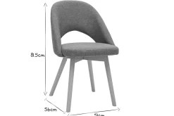 Store Miliboo Set de 2 sillas nórdicas de tela efecto aterciopelado texturizado gris con patas de haya maciza COSETTE