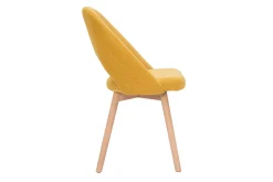 Outlet Miliboo Set de 2 sillas nórdicas de tela efecto aterciopelado texturizado amarillo mostaza con patas de haya maciza COSETTE