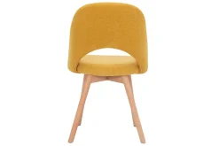Outlet Miliboo Set de 2 sillas nórdicas de tela efecto aterciopelado texturizado amarillo mostaza con patas de haya maciza COSETTE