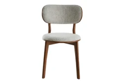 Shop Miliboo Set de 2 sillas nórdicas de madera oscura y tejido gris FAUVETTE
