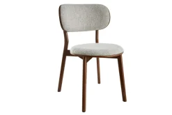 Shop Miliboo Set de 2 sillas nórdicas de madera oscura y tejido gris FAUVETTE