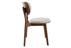 Shop Miliboo Set de 2 sillas nórdicas de madera oscura y tejido gris FAUVETTE