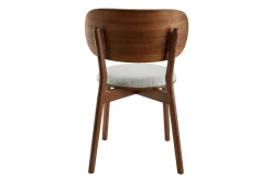 Shop Miliboo Set de 2 sillas nórdicas de madera oscura y tejido gris FAUVETTE