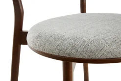 Shop Miliboo Set de 2 sillas nórdicas de madera oscura y tejido gris FAUVETTE