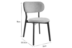 Shop Miliboo Set de 2 sillas nórdicas de madera oscura y tejido gris FAUVETTE