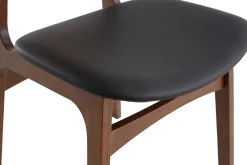 Flash Sale Miliboo Set de 2 sillas nórdicas de nogal y poliuretano negro ELTON