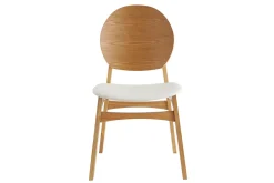 Shop Miliboo Set de 2 sillas nórdicas de madera clara y poliuretano blanco ELTON