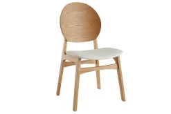 Shop Miliboo Set de 2 sillas nórdicas de madera clara y poliuretano blanco ELTON