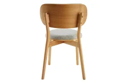 Sale Miliboo Set de 2 sillas nórdicas de madera clara y tejido gris FAUVETTE