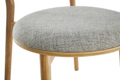 Sale Miliboo Set de 2 sillas nórdicas de madera clara y tejido gris FAUVETTE