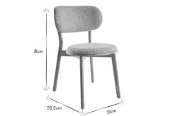 Sale Miliboo Set de 2 sillas nórdicas de madera clara y tejido gris FAUVETTE