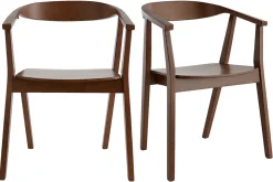 Hot Miliboo Set de 2 sillas nórdicas de madera oscura BAHIA