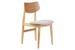 Best Miliboo Set de 2 sillas nórdicas de madera clara y tejido gris claro ELION
