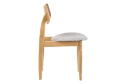 Best Miliboo Set de 2 sillas nórdicas de madera clara y tejido gris claro ELION