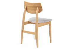 Best Miliboo Set de 2 sillas nórdicas de madera clara y tejido gris claro ELION