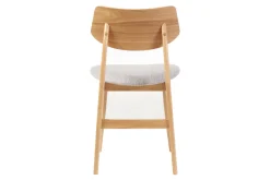 Best Miliboo Set de 2 sillas nórdicas de madera clara y tejido gris claro ELION