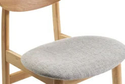 Best Miliboo Set de 2 sillas nórdicas de madera clara y tejido gris claro ELION