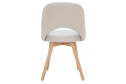 Discount Miliboo Set de 2 sillas nórdicas de tela efecto aterciopelado texturizado beige con patas de haya maciza COSETTE