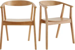 Fashion Miliboo Set de 2 sillas nórdicas de madera BAHIA