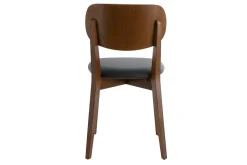 Outlet Miliboo Set de 2 sillas vintage con acabado en nogal y asiento negro LUCIA