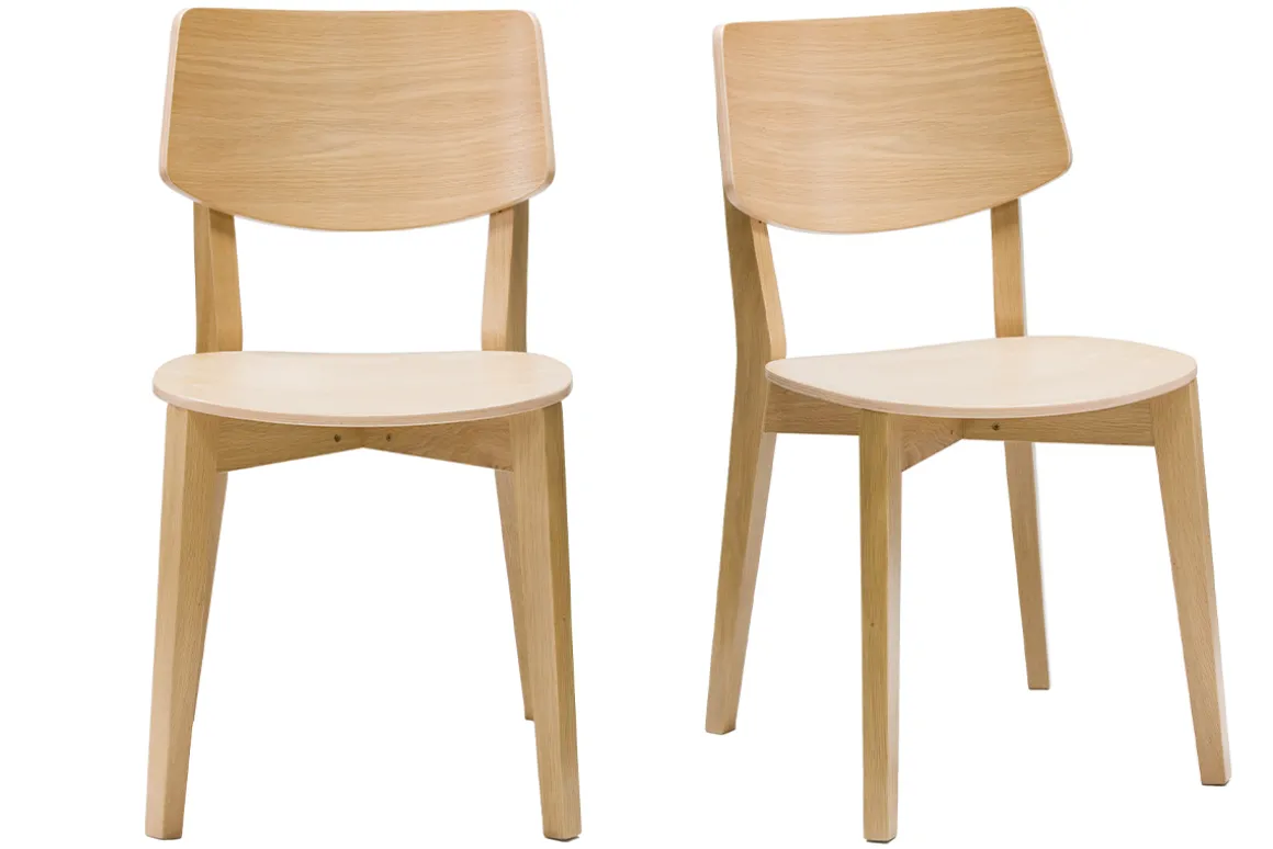 Best Miliboo Set de 2 sillas vintage de madera clara AVEA