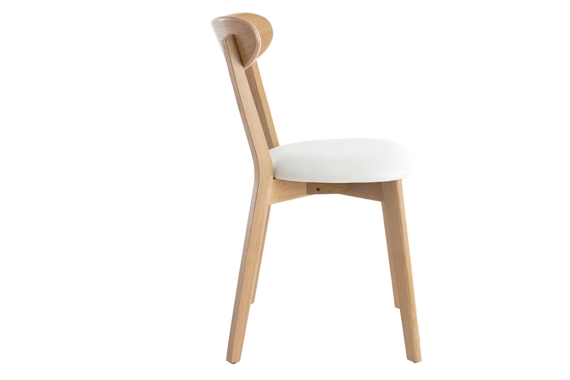 Clearance Miliboo Set de 2 sillas vintage de roble con asiento blanco DOVE