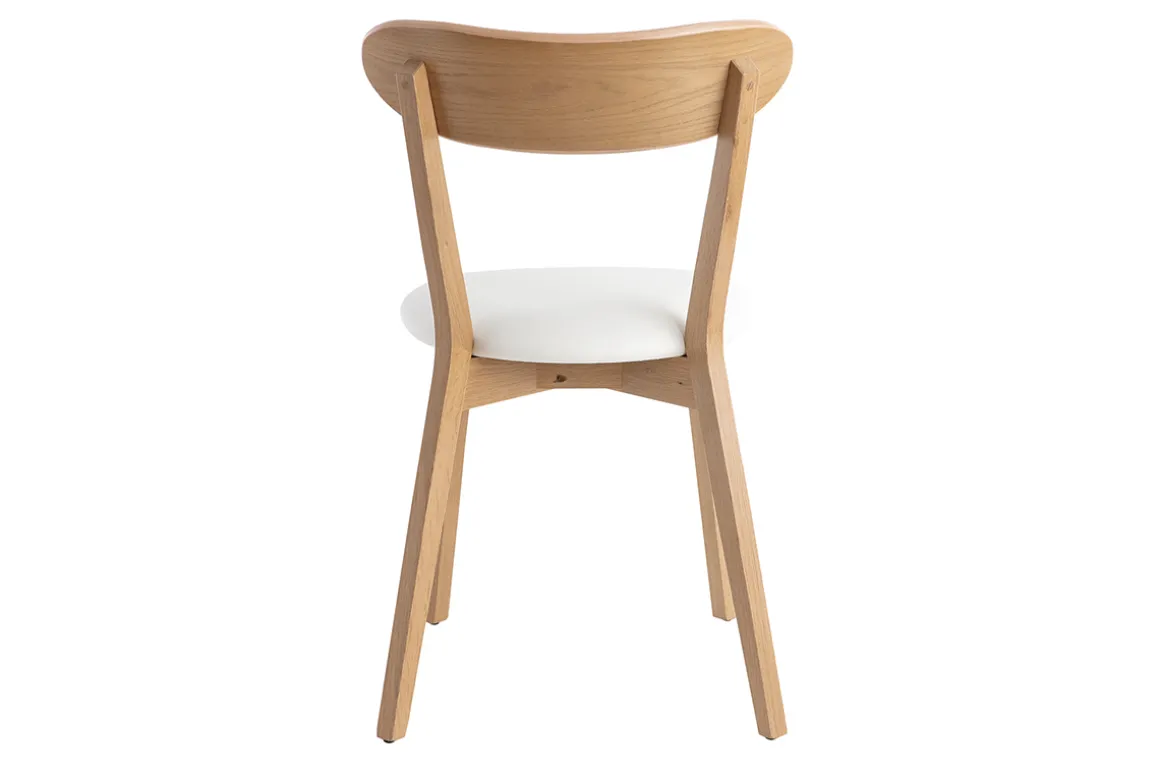 Clearance Miliboo Set de 2 sillas vintage de roble con asiento blanco DOVE