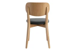Fashion Miliboo Set de 2 sillas vintage de roble con asiento negro LUCIA
