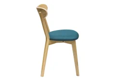Best Sale Miliboo Set de 2 sillas vintage roble y asiento azul pavo real DOVE